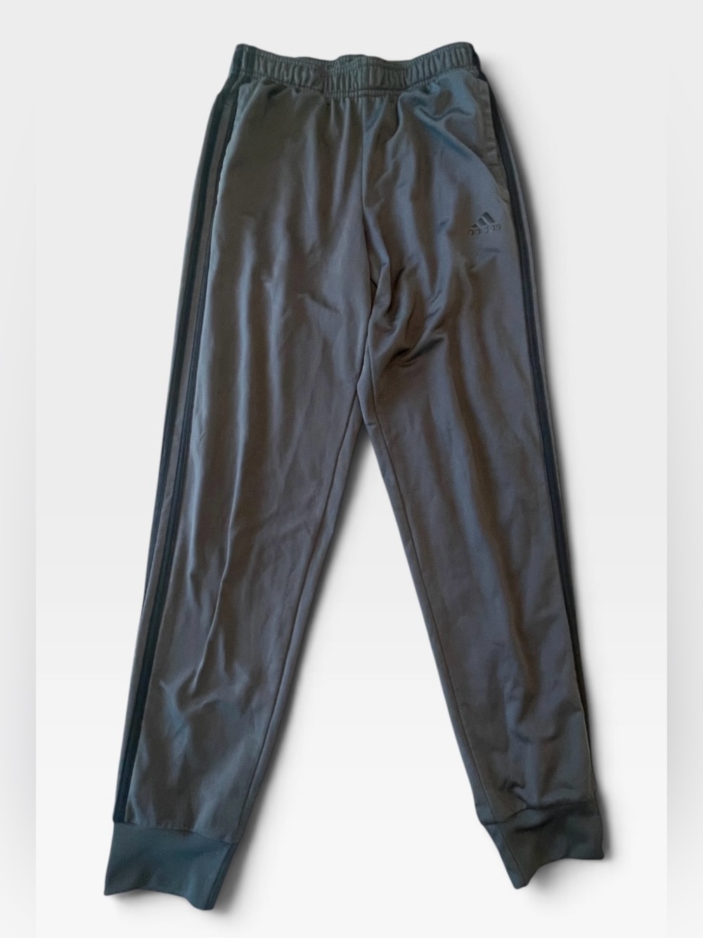 adidas Men's Charcoal Gray Track Joggers with Side Stripes